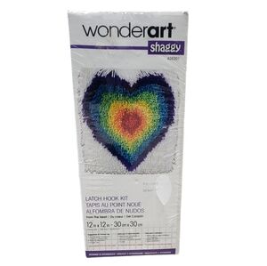 Wonder Art Shaggy Latch Hook Kit 12" x 12" New